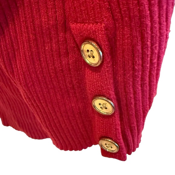 Lane Bryant Womens Size 18 Red Ribbed 3/4 Button Sleeve Pullover Sweater Work - Picture 6 of 11